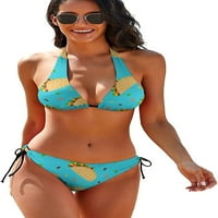 Meksiko Taco Burritos Ženski Halter String Troangle Bikini setovi dva seksi kupaći kostim