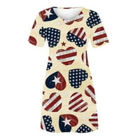 Žene 4. srpnja haljine Dan nezavisnosti Američka zastava Press haljina za ispis Ljetna ljuljačka plaža