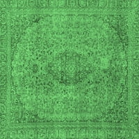 Ahgly Company u zatvorenom kvadratu Sažetak smaragdno zelene moderne prostirke, 4 'kvadrat