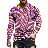 Muške bluze u unise dnevnoj majici 3D gradijentna gradijent boje Vertigo grafički otisak Geometrija