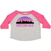 Inktastični pokloni Boston za djecu Retro Skyline Poklon Toddler Toddler Girl Majica