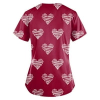 Ljetna bluza Ženska modna ravna odjeća s kratkim rukavima V-izrez s džepovima tiskani vrhovi Dame Top