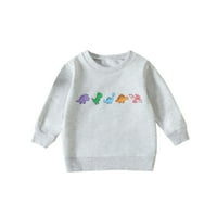 Eashery Girls Dukseri Grafički duks lagani pulover Top Boys 'modni duksevi, ¼¼ siva, 6- mjeseciï¼