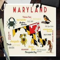 Maryland, tipografija i ikone sa crnim očima Susans