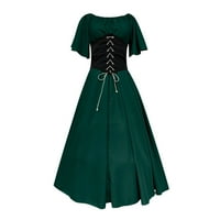 Renesansne haljine za žene Polufalne haljine za žene korzet s ramena Vintage okrugli vrat Sredstva za