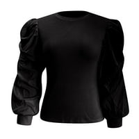 Entyinea Ženski vrhovi Dressy Casual Active s dugim rukavima Black XL