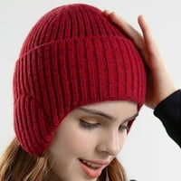 Zedker pleteni šešir Beanie Women Solid Plimting Pamučni šešir Topla vjetra otporna na vrećicu Zimske