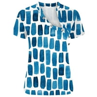 Plus veličine T majice za žene Ljeto Ombre Tie Dye cvjetni kosi tipke V rect kratki rukav ljetni vrhovi