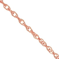 14K čvrsta ruža zlatna dijamant-rezana kabela za rezanje kabela lanac ogrlica 16 opružni prsten