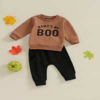 Baby Boy Outfits Halloween Pismo Ispišite dukseru dugih rukava i elastične hlače za pad mališa