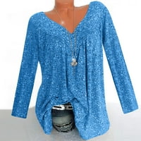 Bluze plus veličine za žene Dressing Ležerne prilike s dugim rukavima Boho cvjetni print V izrez kratki
