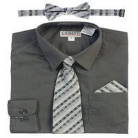 Košulja za dugih rukava Gioberti Boy + plairana kravata, kravata i Hanky
