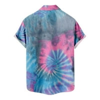 Vežite majice za muškarce veliki i visoki obični fit casual gumb s kratkim rukavima dolje grafičke majice Trendy ljetne plaže Havajski majice sa džepovima Plavi m