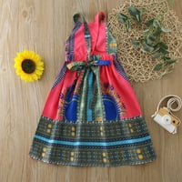 FVWitlyh Girls Haljines Sendress Tradicionalne haljine bez rukava Stil Suspenderi Afričke djevojke Ankara