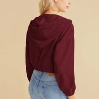 BEPPTER ženske dukseve i dukseve Ležerne prilike sa čvrstim košuljem za zip-up džemper s kapuljačom