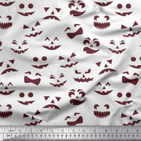 Soimoi Japan Crepe Satin Tkaninski čudovište Face Halloween Odštampana zanatska tkanina od dvorišta