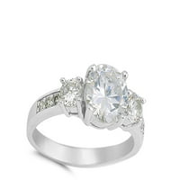 Okrugli bijeli kubični cirkonijski veleprodajni vjenčani prsten. Sterling Silver Band nakit ženske veličine