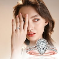 Prsten za ženska kap u obliku vodenog dijamanta u obliku dijamanta u obliku modnog šupljeg rezbarenja