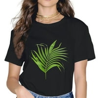 Ženska majica Modni vrhovi Djevojka kratki rukav palmi odlazi grafički casual tees