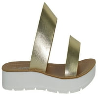 Soda cipele za žene Flip Flops Flat sandale za plažu klizale su dvostruke kaiševe, zauzimaju zlato 10