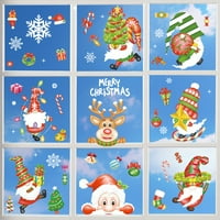 Bobasndm Zidne naljepnice crtani uzorak set Crtani Elk Snowflake Santa naljepnice Naljepnice Kućni dekor