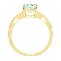 1,75ct zračeći zeleni simulirani dijamant 14k žuto zlato graviranje izjava godišnjica angažmana vjenčanja