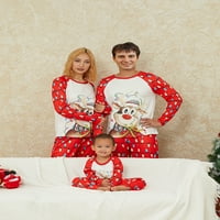 wsevypo božićna porodična pidžama Podudaranje set Elk tiskano spavanje za spavanje tiskane hlače za
