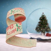 Roll modne DIY božićne vrpce - imitacija posteljina za omotavanje vrpca sa žičanim rubom za kućni dekor