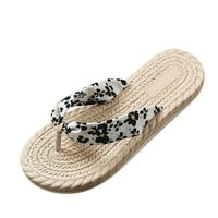 Miayilima White papuče za žene Spring Daisy Flops Stan s okretom s gumenim krpom ženske dno i ljetne