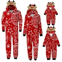Yueulianxi Božićna porodica Pajamas Dečiji povremeni božićni roditelj Outfit tiskani pidžami kombinezon