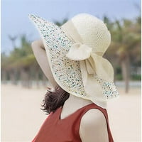 Bejzbol kapa Ženska šarena velika obod slama luk šešir za sunčanje širok rub kapa na plaži