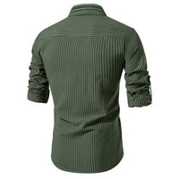 Safuny muške labave majice modni štand ovratnik na donju praznicu od praznog čvrstog prugastih pulover