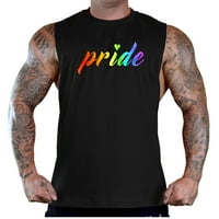 Muški duginski ponos f crnog dubokog rezanog majica