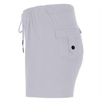 Žene atletičke joge hlače Tummy Control Elastične kratke hlače Summer Modne hlače Čvrsto boje pantalone za vježbanje za dame mršave mršave hlače Grey XXL