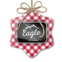 Ornament tiskani jedno obostrani planinski tabnički brod Eagle Peak - Wyoming Božić Neonblond