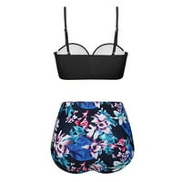 Navijači za brisanje žena Ženski bikini setovi kupaći kostim Twist Front Spagetti kaicini set kupaći