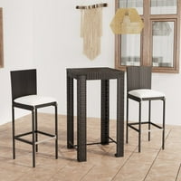 DENTA STATIO BAR SET stolice i stolice sa stolicama sa jastukom i nogu za noge Crnog poliranog čeličnog