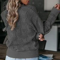 WHLBF pulover džemperi za žene, dame pletene boje dugih rukava šuplji džemper