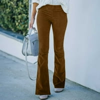 Ženska modna tanka fit udobne čvrste boje džepom casual pantalone