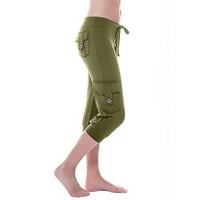Growesty Womens Hlače Izblažavanje jesenskih žena Vježbajte gamaše Stretch tipka za struk Pocket Yoga