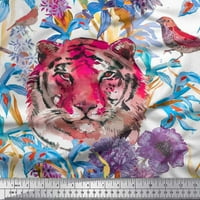 Soimoi Rayon tkanina cvjetna, ptica i tigar lice za životinje Tkanina za životinje sa dvorištem širom