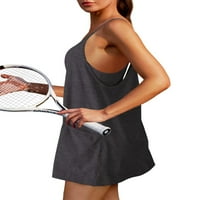Dame Atletičke haljine Spaghetti remen za vježbanje haljina bez rukava elastirani sportski set ljetni