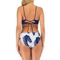 Ecqkame Womens Bikini set zavarava dvoje kupaćih koplova bočna kravata kupa za kupanje kože od kupaćih kostimi