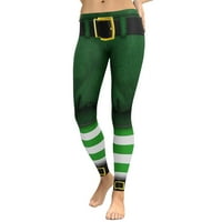 Ženska jastučića dobra sreća zelene hlače Ispiši gamaše mršave hlače za jogu trčeći pilates teretana