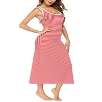 NIUER Ženska noćna voćna Striped Spavajska haljina za spavanje noćne haljine Noćne haljine bez rukava