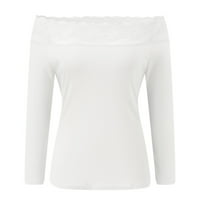 Džemper za žene za žene casual fit print Crewneck džemper s pulover bijeli xxl