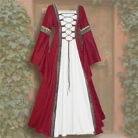 Renesansna haljina za ženske haljine haljine gotičke haljine Vintage čipka up haljina 5x-velika