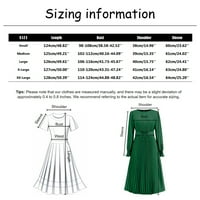Jesenske haljine za plus veličinu Žene Čvrsto boje Pleted visoke elastičnosti Podesivi pojas za struk dugih rukava Green L