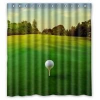 Hellodecor Golf Ball na divljem golf terenu Linkovi za zavjese od tuše od poliestera tkanina kupaonica ukrasna kruna