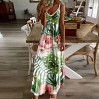 Ženska haljina bez rukava V izrez Labavi ženke Trendy Soft Hawaii Travel Elegantno slobodno vrijeme